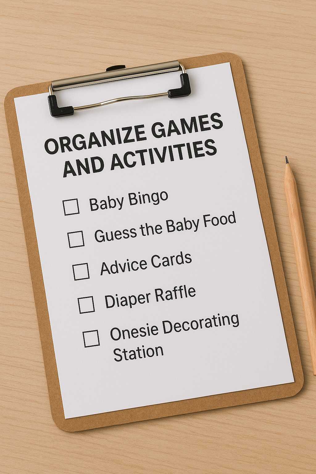 Fun baby shower games and activities such as baby bingo guess the baby food advice cards diaper raffle and onesie decorating station to entertain guests